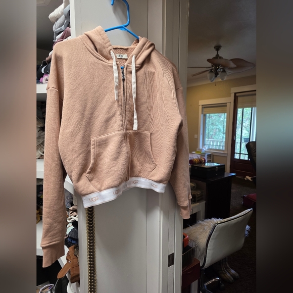 UGG Beige Hoodie with White Trim - Picture 2 of 6